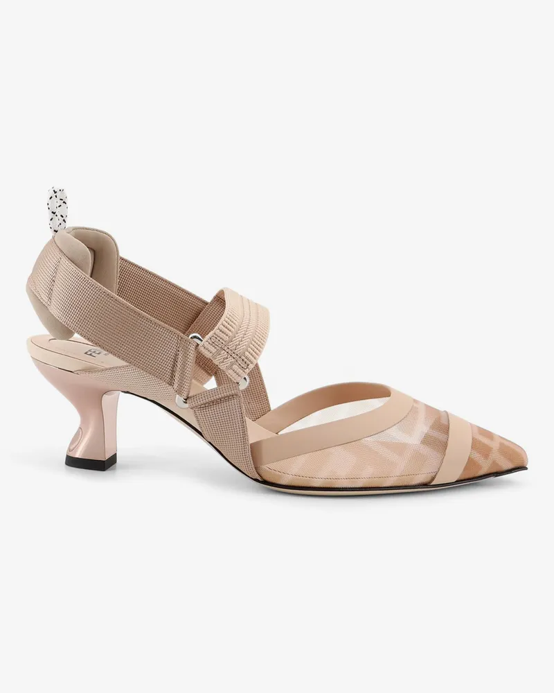 Fendi Colibrì décolleté in leather and mesh -  - gender_Woman Beige