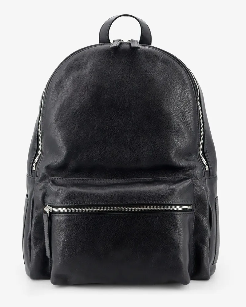 Orciani Leather backpack with Logo -  - gender_Man Nero