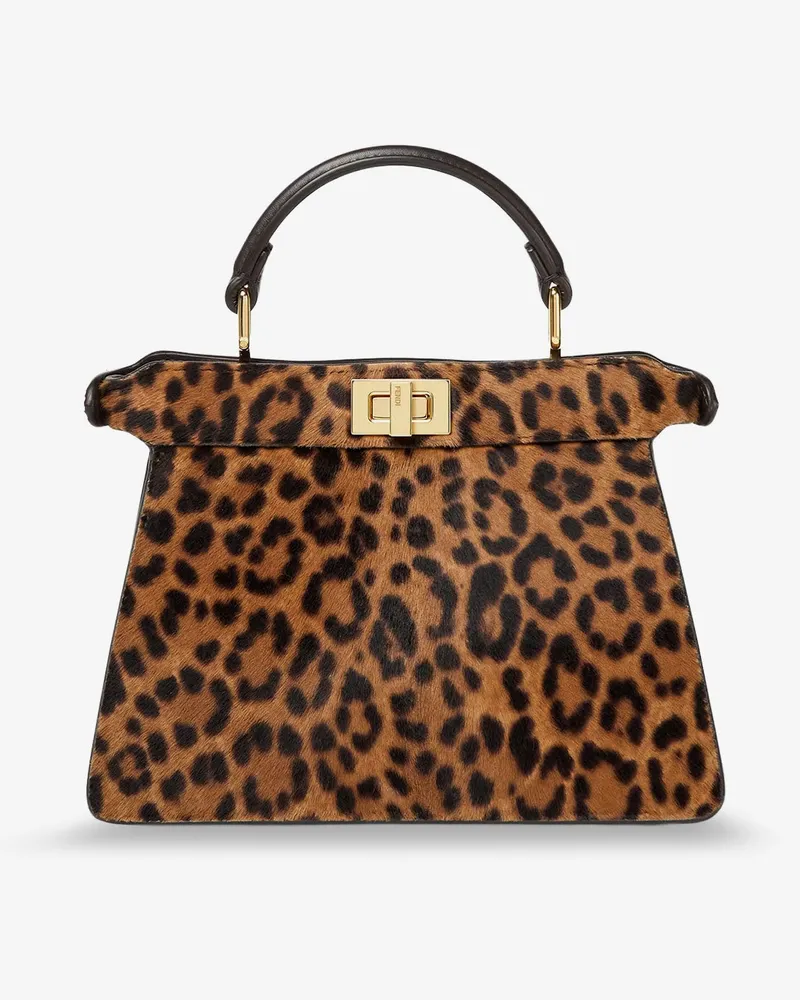 Fendi Peekaboo IseeU Petite Leather shoulder bag with  Leo Print - FENDI - gender_Woman Animal