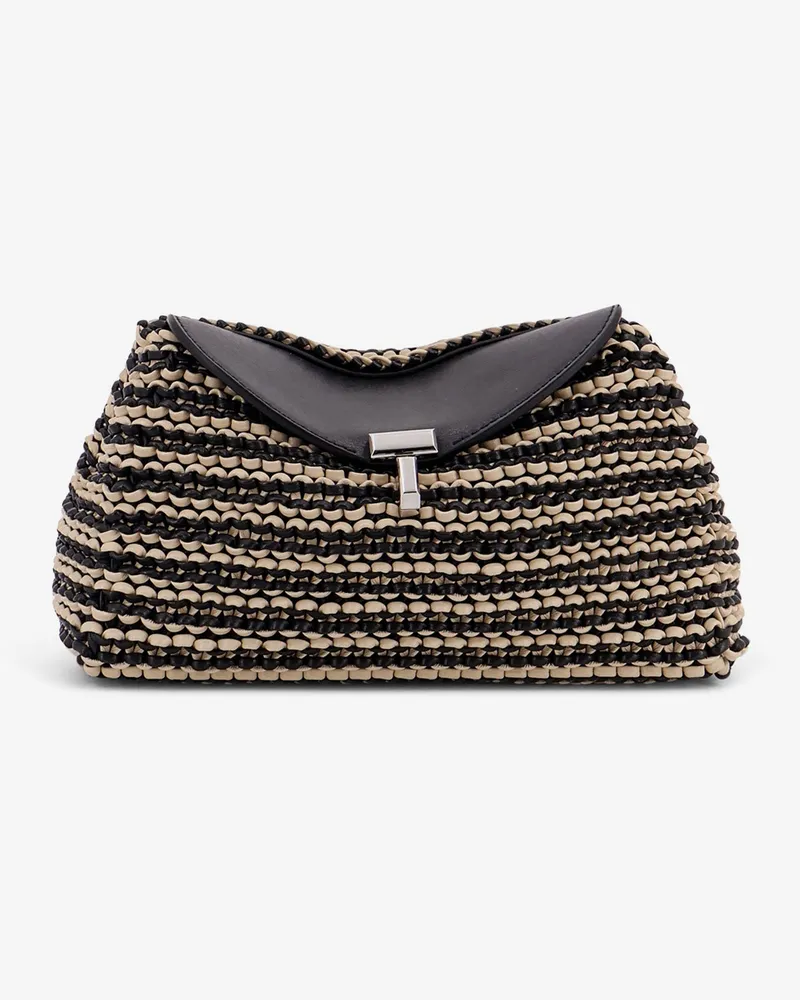 Totême Mini T-lock clutch in leather with woven pattern -  - gender_Woman Multicolor