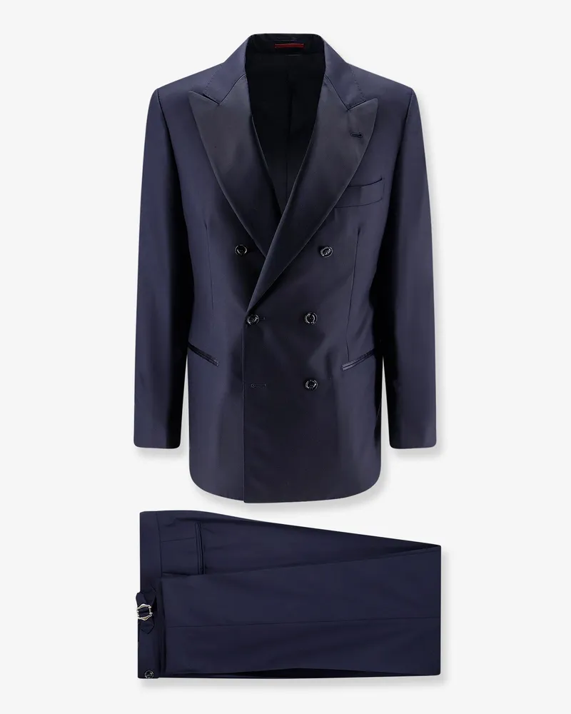 Brunello Cucinelli Virgin wool and silk tuxedo -  - gender_Man Blue