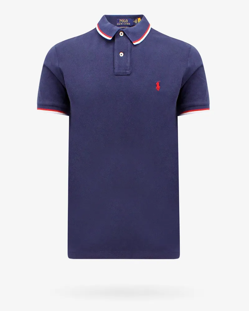 Ralph Lauren Cotton polo shirt with contrasting profiles -  - gender_Man Blue