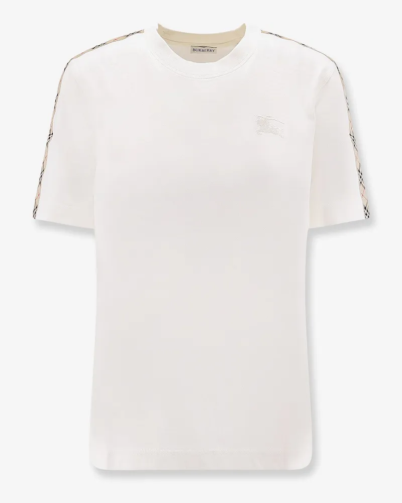 Burberry Cotton T-shirt with Check profiles -  - gender_Woman White
