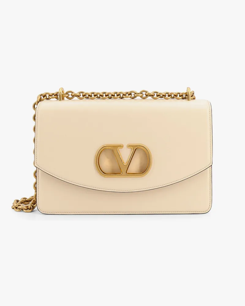 Valentino Garavani Vain leather shoulder bag with vlogo signature detail -  - gender_Woman White