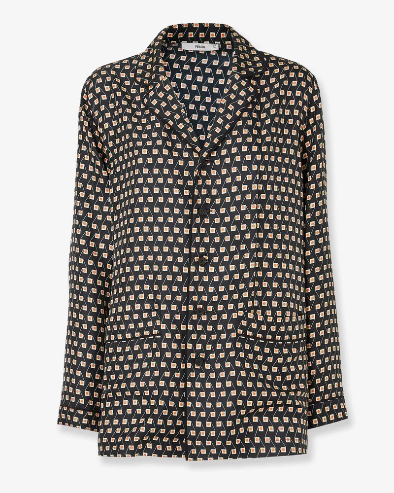 Fendi Pajamas printed silk shirt -  - gender_Woman Black