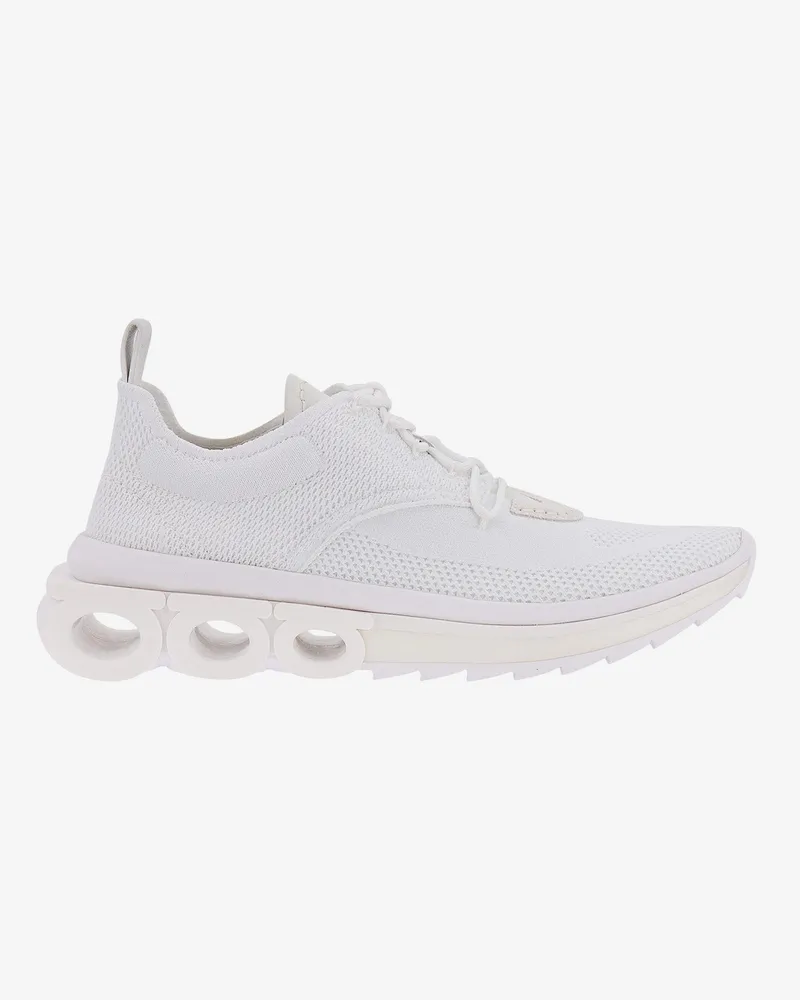 Ferragamo Nylon sneakers with iconic gancini sole -  - gender_Man White