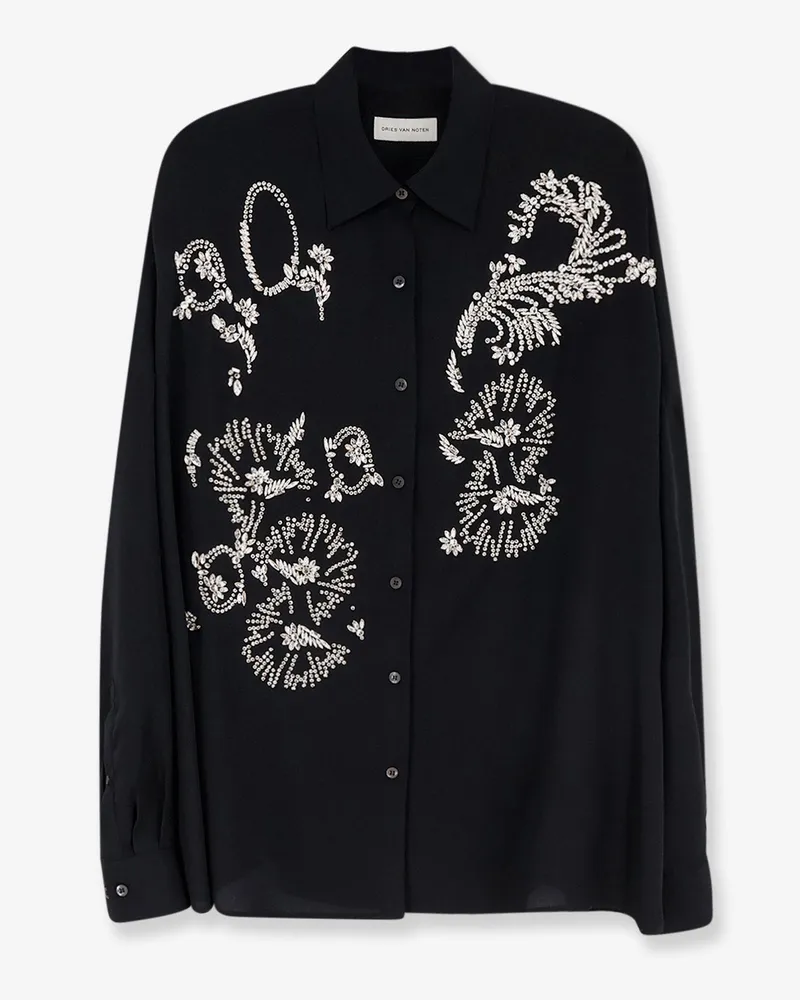 Dries van Noten Casia shirt with rhinestones -  - gender_Woman Black