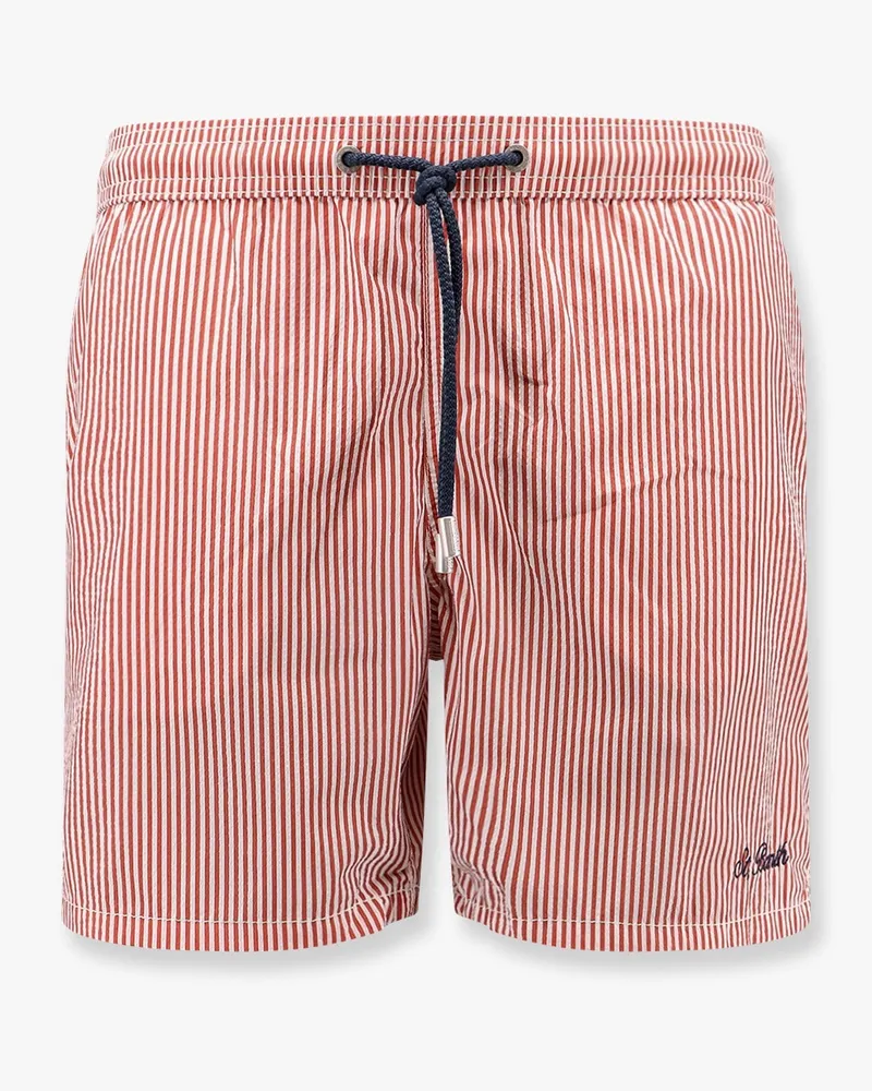 MC2 Saint Barth Patmos swim trunks with seersucker stripes print -  - gender_Man Red