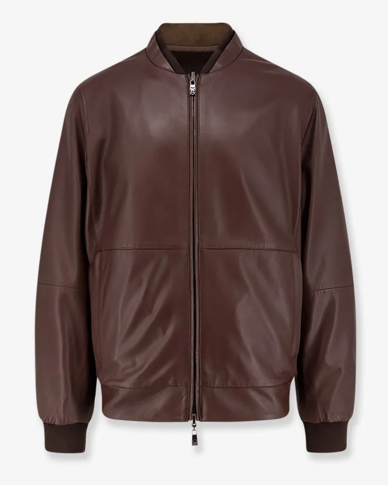 Corneliani Reversible leather jacket -  - gender_Man Brown
