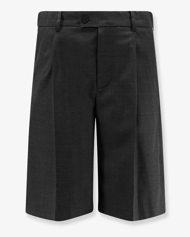 Dunst Pleated wool and silk bermuda shorts -  - gender_Man Black