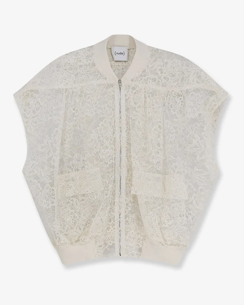 NUDE Sleeveless lace jacket -  - gender_Woman White