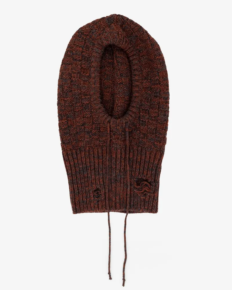 Maison Margiela Wool blend balaclava with distressed effect -  - gender_Man Brown