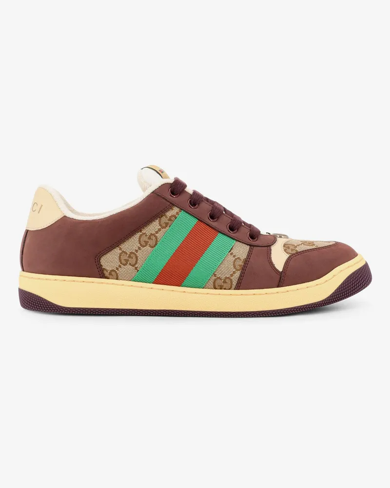 Gucci GG fabric leather sneakers -  - gender_Man Brown