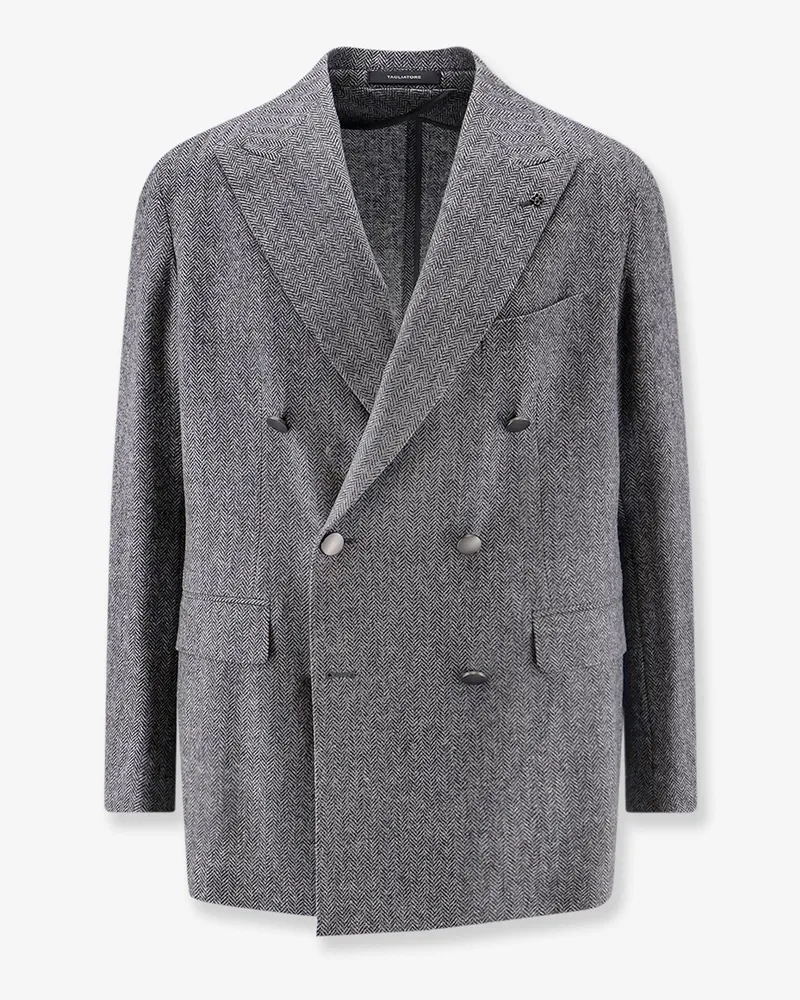 Tagliatore Double-breasted virgin wool and cashmere blazer -  - gender_Man Grey
