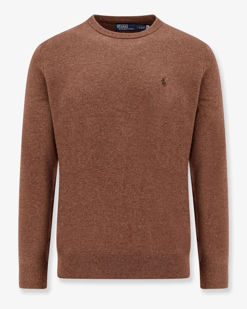 Ralph Lauren Regular fit responsible wool sweater with embroidered logo -  - gender_Man Brown