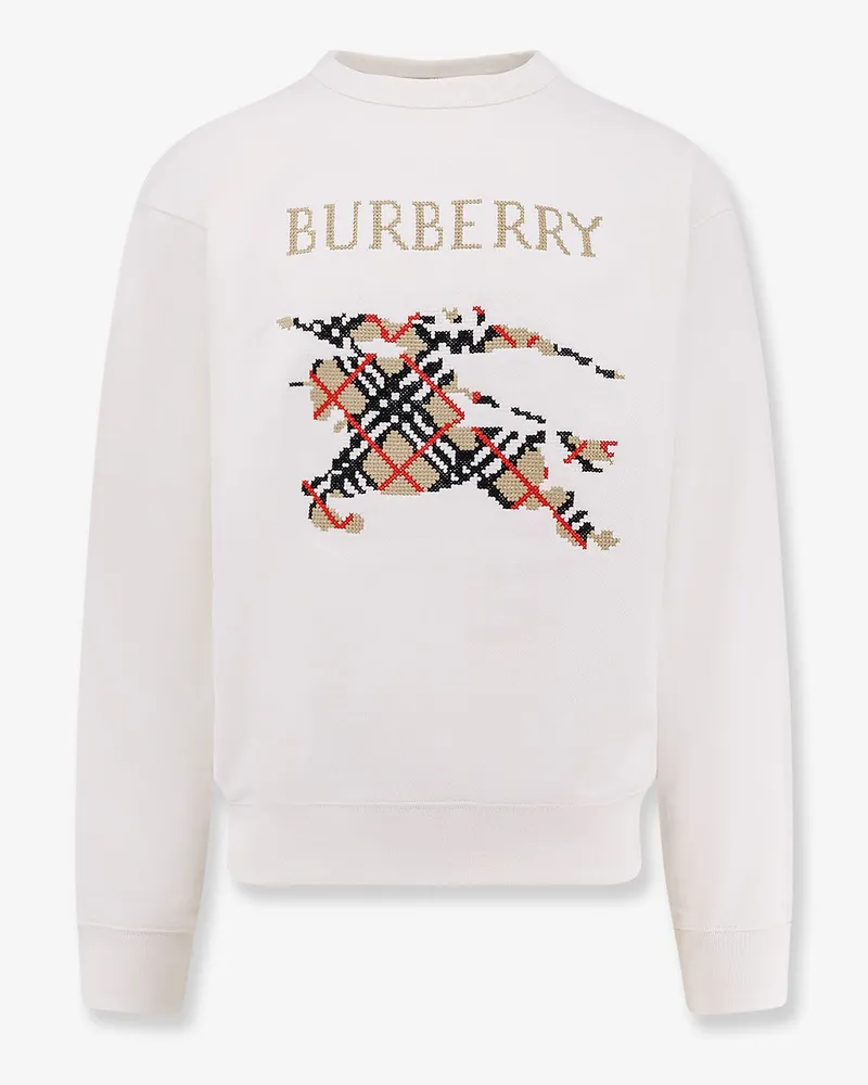 Burberry Cotton sweatshirt with logo embroidery -  - gender_Man White