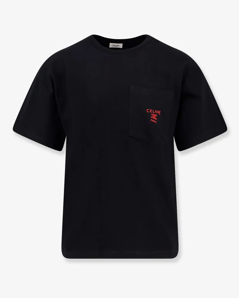 Celine Cotton T-shirt with contrasting logo on the front -  - gender_Man Black