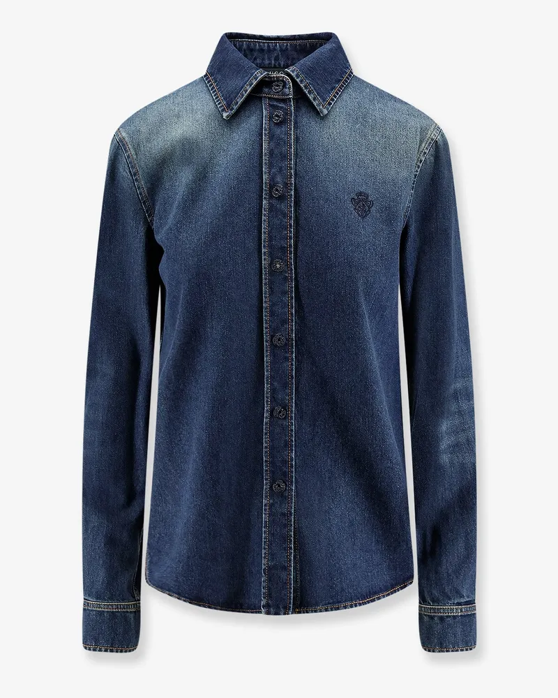 Gucci Denim shirt with embroidery -  - gender_Woman Blue
