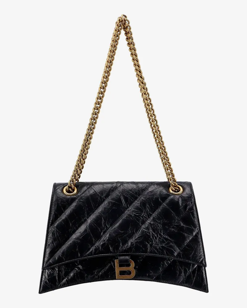 Balenciaga Matelassé leather shoulder bag with frontal monogram -  - gender_Woman Black