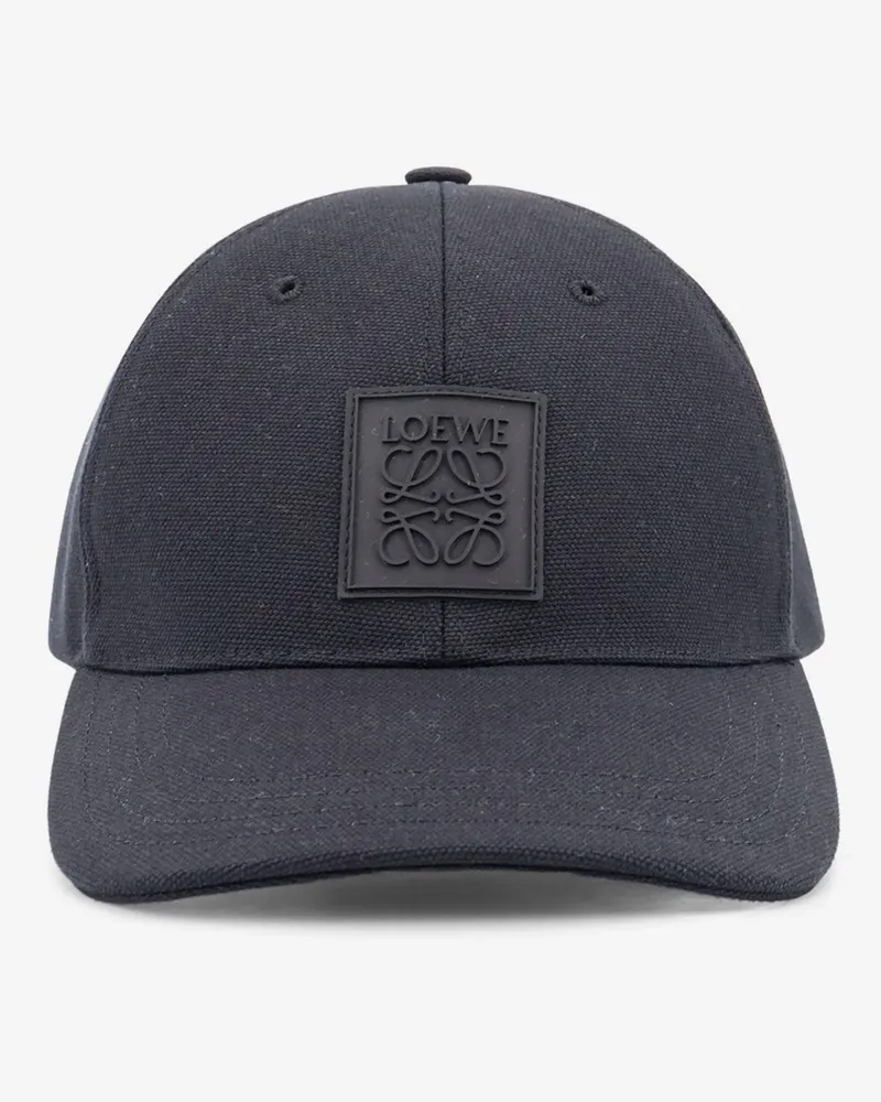 Loewe Cotton hat with rubber Anagram logo patch -  - gender_Man Black