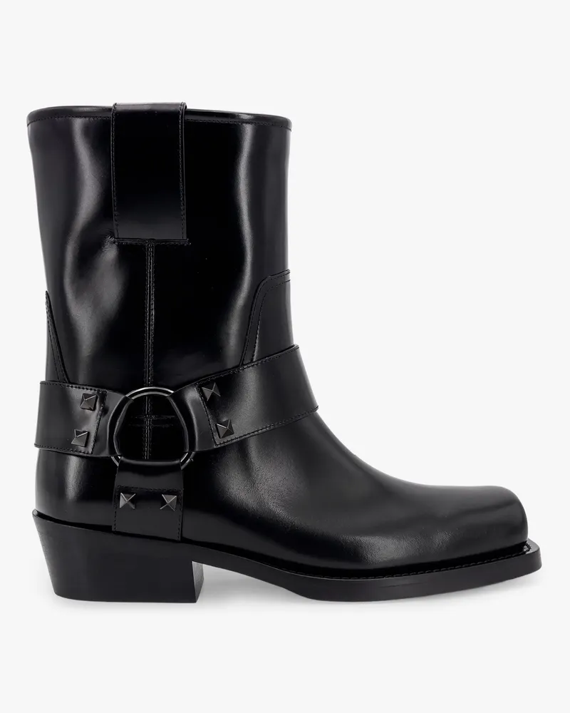 Valentino Garavani Biker leather boots with iconic studs -  - gender_Woman Black