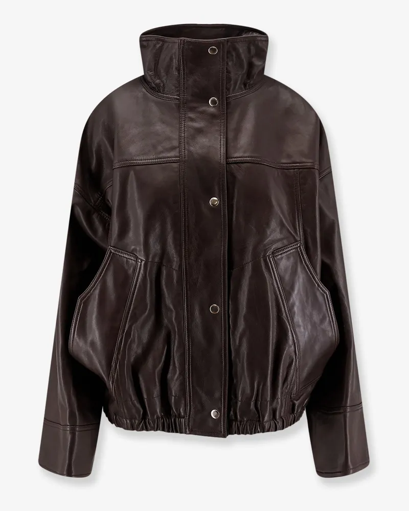 Róhe Oversized leather jacket -  - gender_Woman Brown