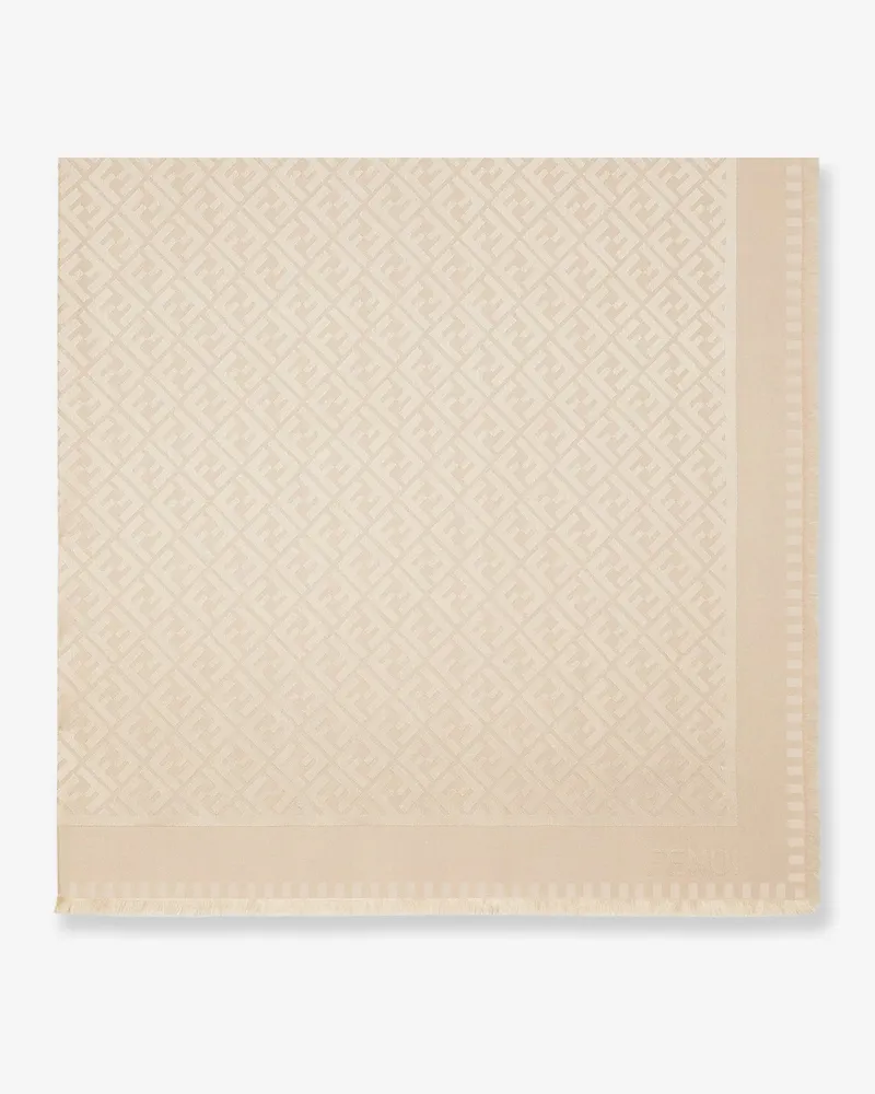 Fendi FF jacquard cotton shawl -  - gender_Woman Beige