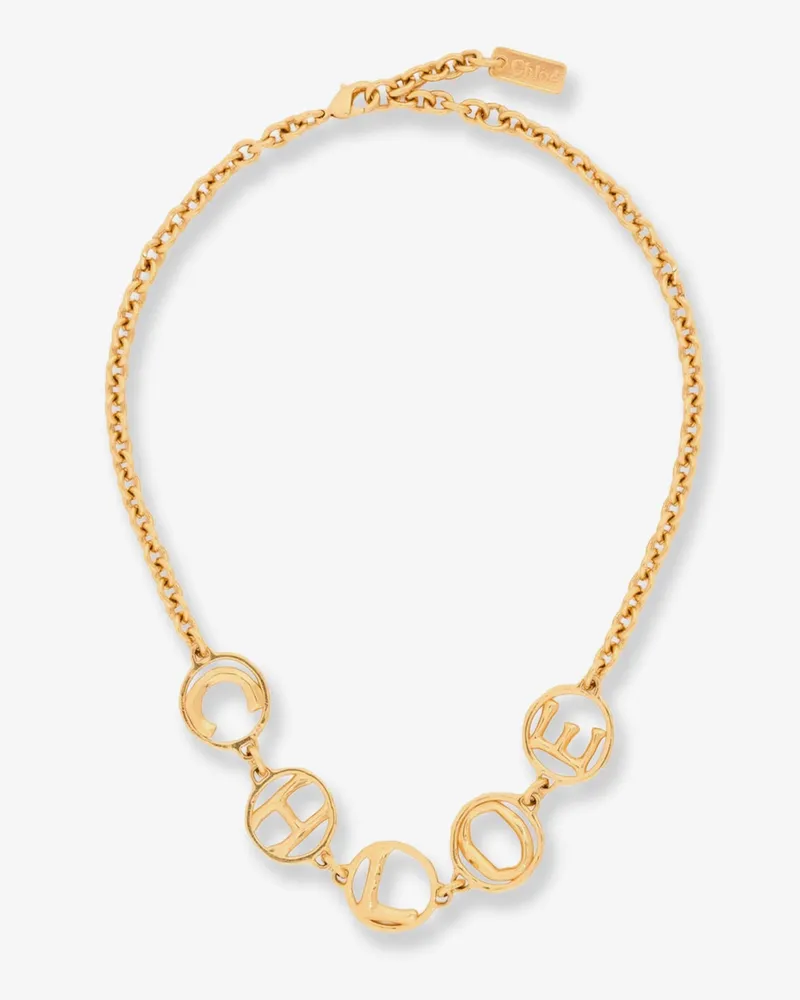 Chloé Brass Script Necklace -  - gender_Woman Gold