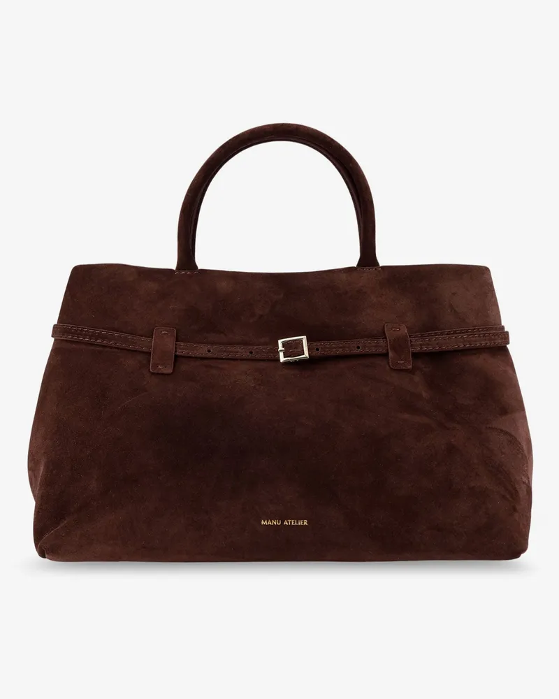 Manu Atelier Le Cambon 35 suede shoulder bag -  - gender_Woman Brown