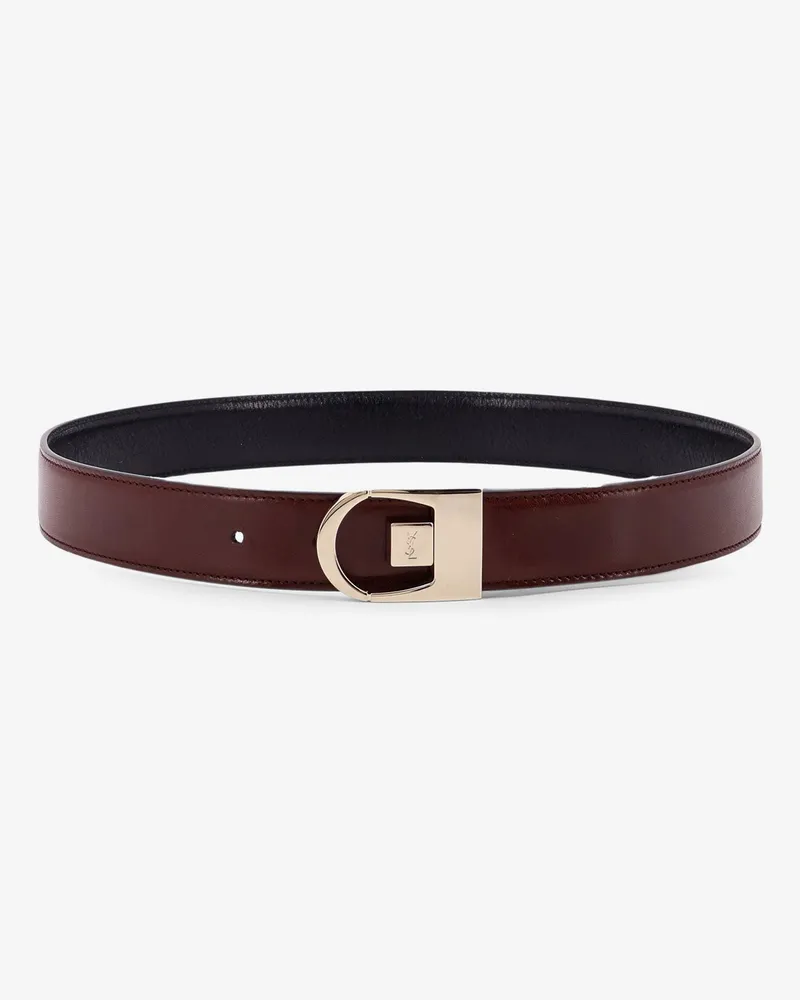 Saint Laurent Reversible leather belt -  - gender_Woman Brown