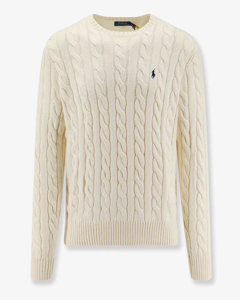 Ralph Lauren Cotton sweater with cable knit -  - gender_Man White
