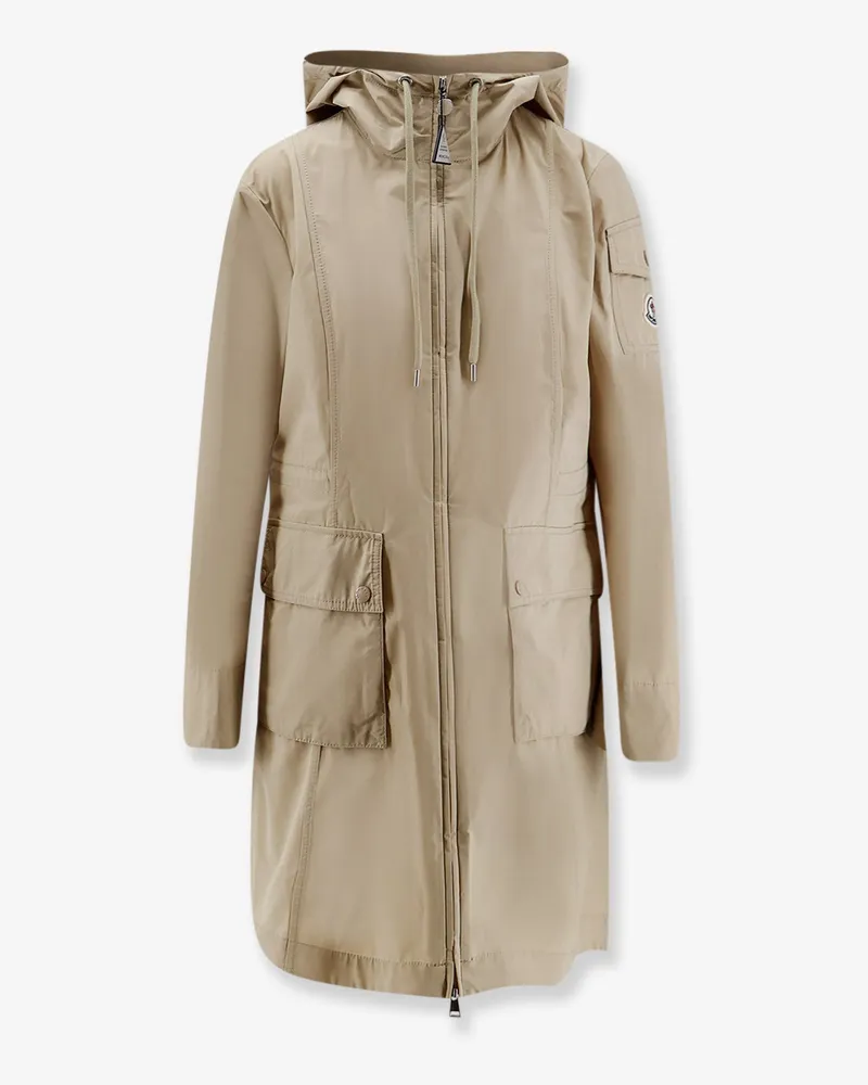 Moncler Laerte cotton blend long jacket -  - gender_Woman Beige