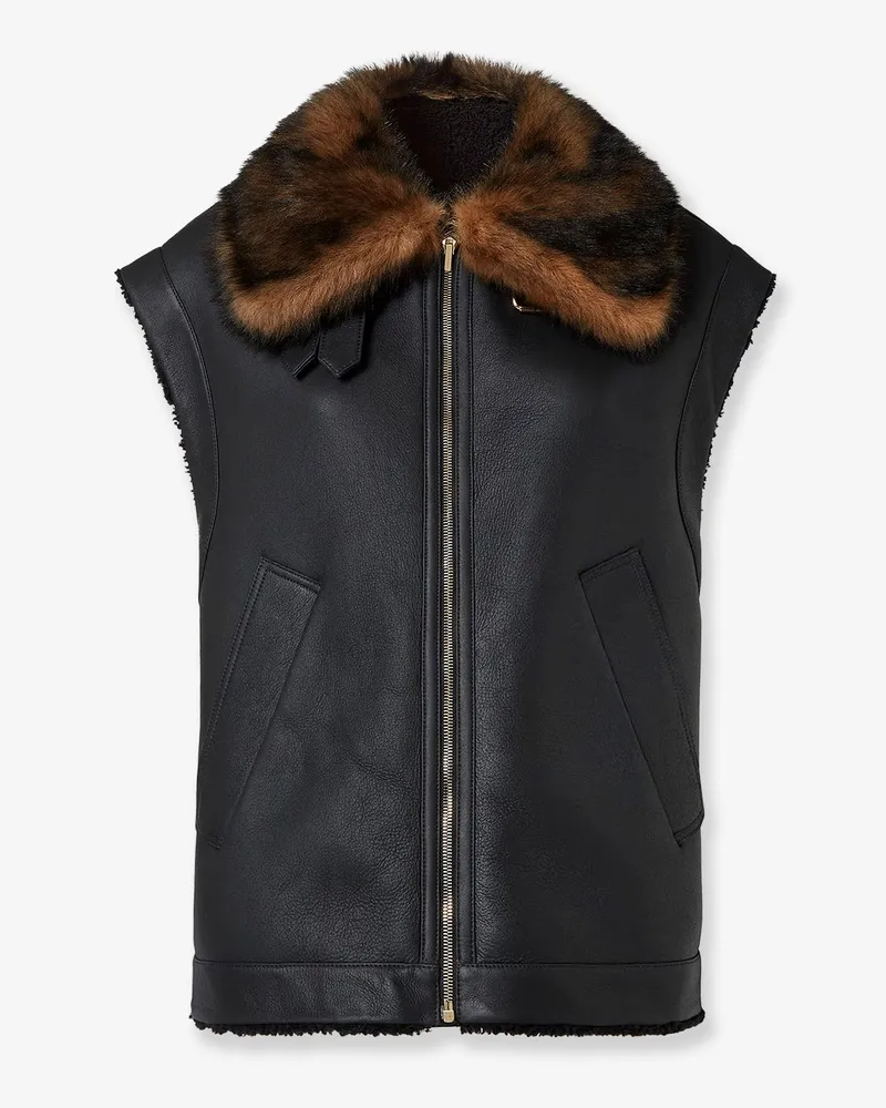 Fendi Sleeveless sheepskin jacket -  - gender_Woman Black