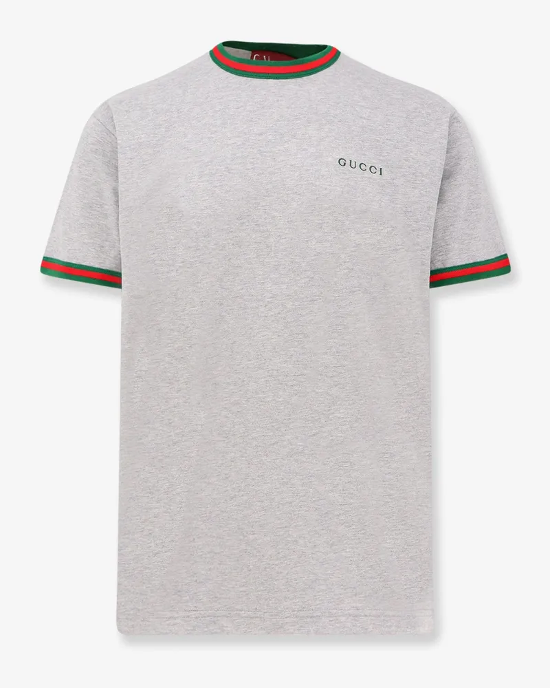 Gucci Cotton t-shirt with Web detail -  - gender_Man Grey