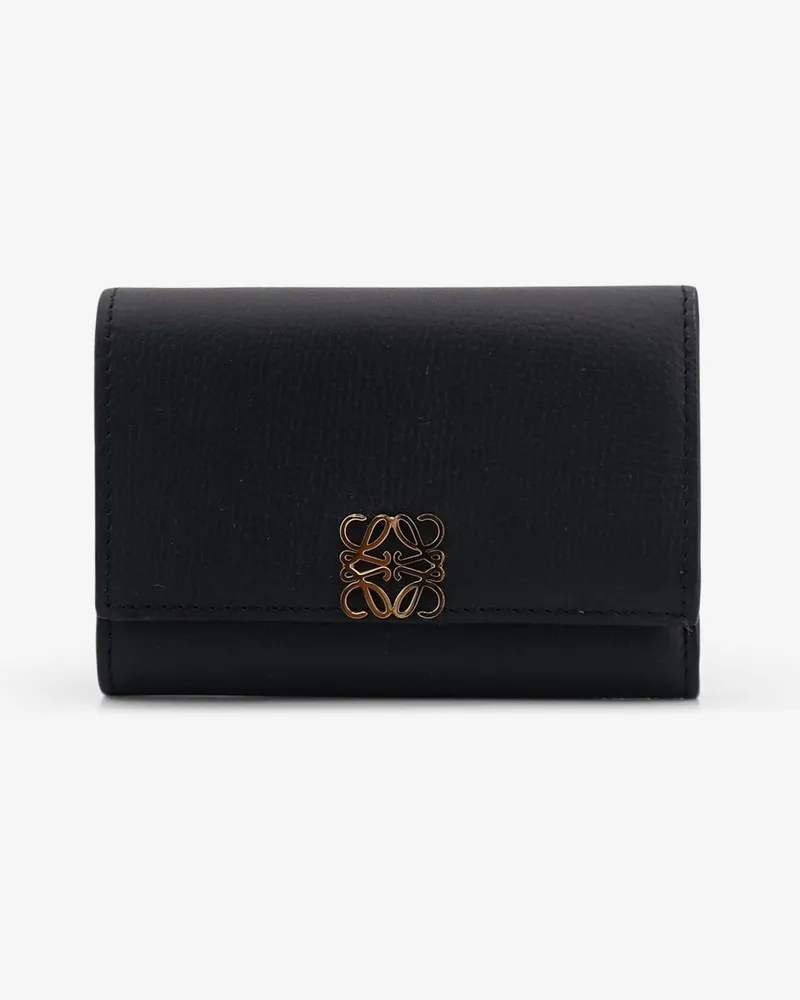 Loewe Anagram leather wallet with front logo -  - gender_Woman Black