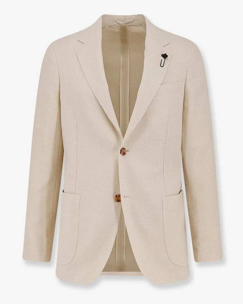 LARDINI Roma pure virgin wool and linen blazer -  - gender_Man White