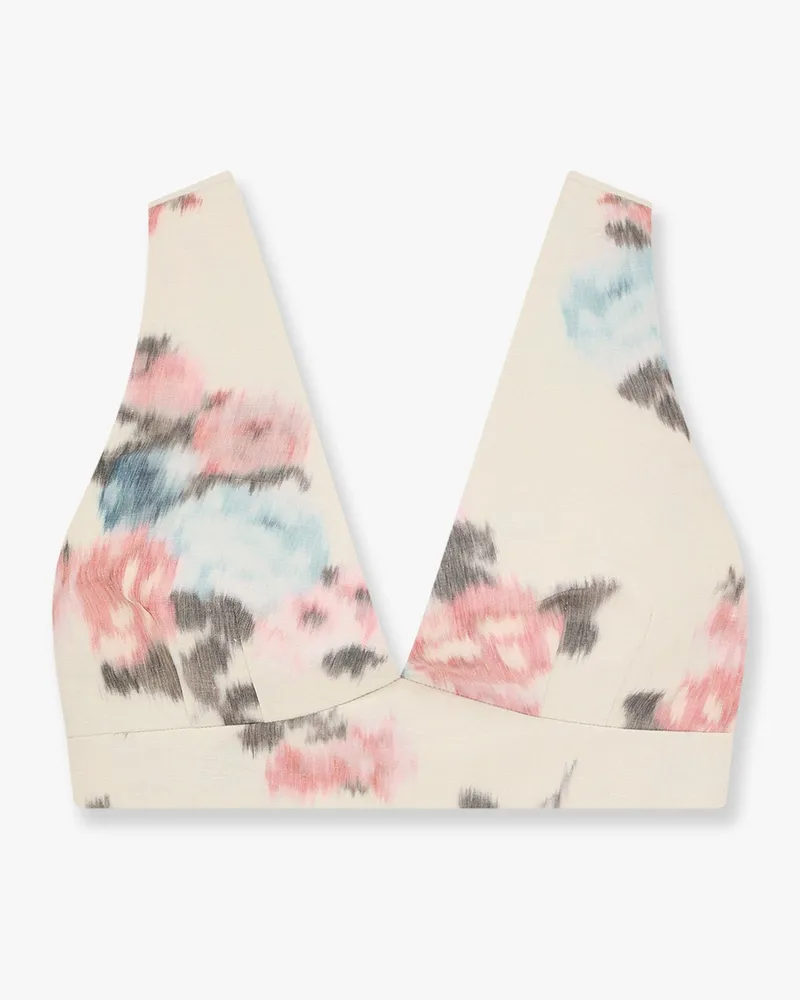 Philosophy Di Lorenzo Serafini Linen blend top with floral print -  - gender_Woman Beige