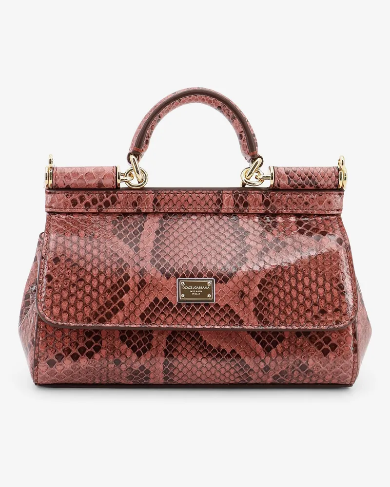 Dolce & Gabbana Sicily shiny python mini handbag -  - gender_Woman Pink