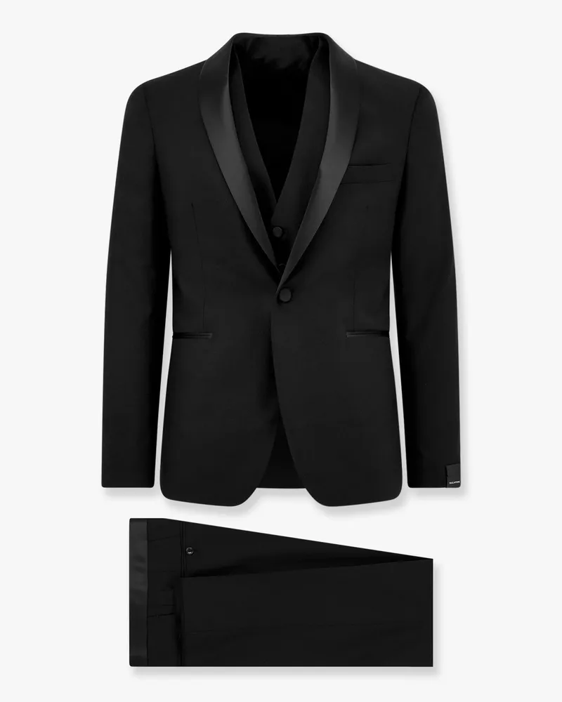 Tagliatore Virgin wool tuxedo with vest -  - gender_Man Black