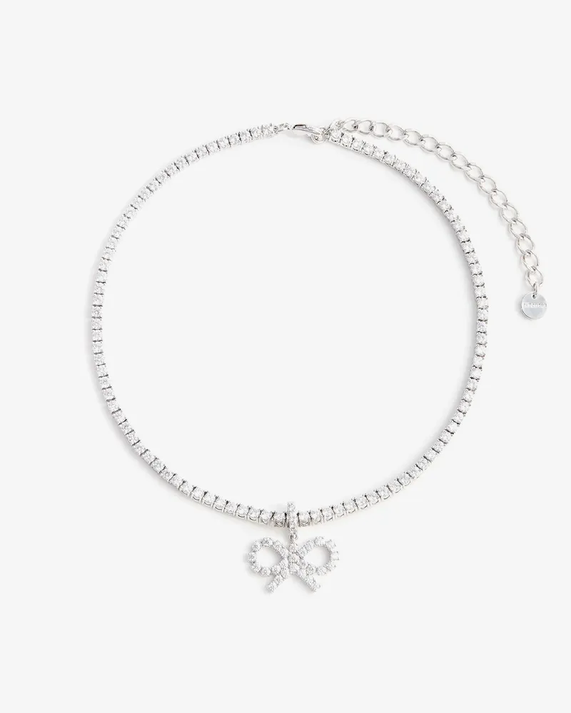 Self-Portrait Brass necklace with crystals -  - gender_Woman Silver
