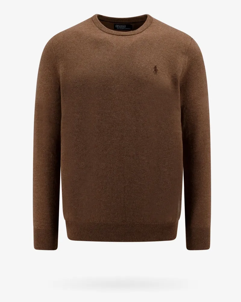 Ralph Lauren Regular fit responsible wool sweater with embroidered logo -  - gender_Man Brown