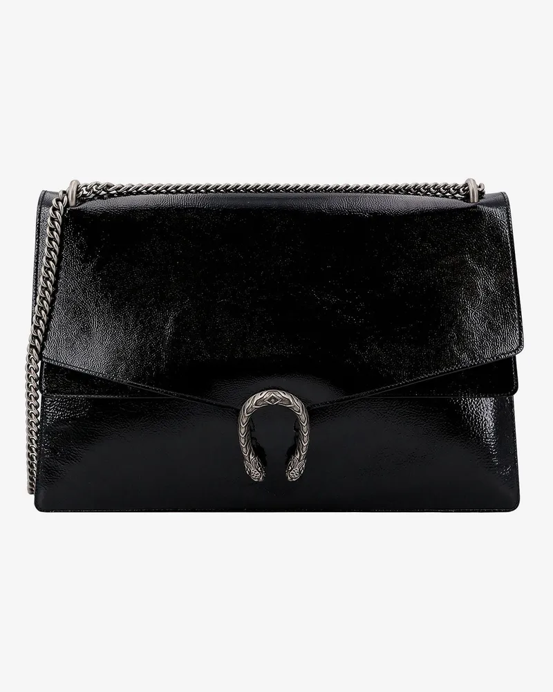 Gucci Patent leather shoulder bag with iconic tiger's head -  - gender_Woman Black