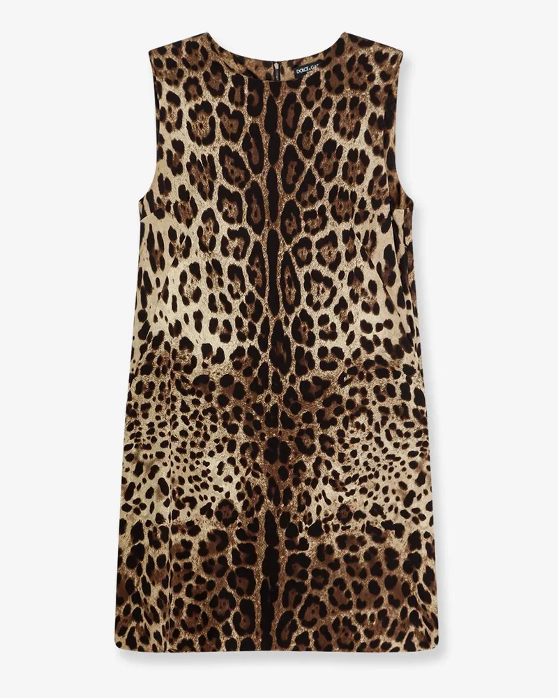 Dolce & Gabbana Stretch silk dress with Leopard print -  - gender_Woman Animal