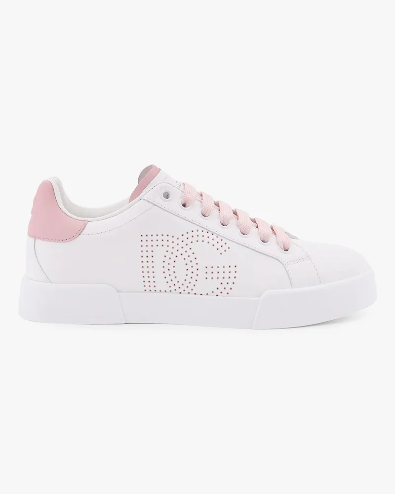 Dolce & Gabbana Portofino low-top leather sneakers with lateral monogram -  - gender_Woman 