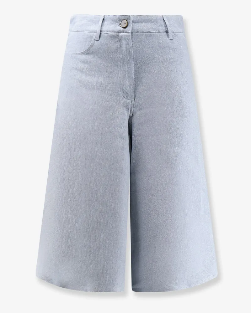 ALYSI Délavé linen bermuda shorts -  - gender_Woman Blue