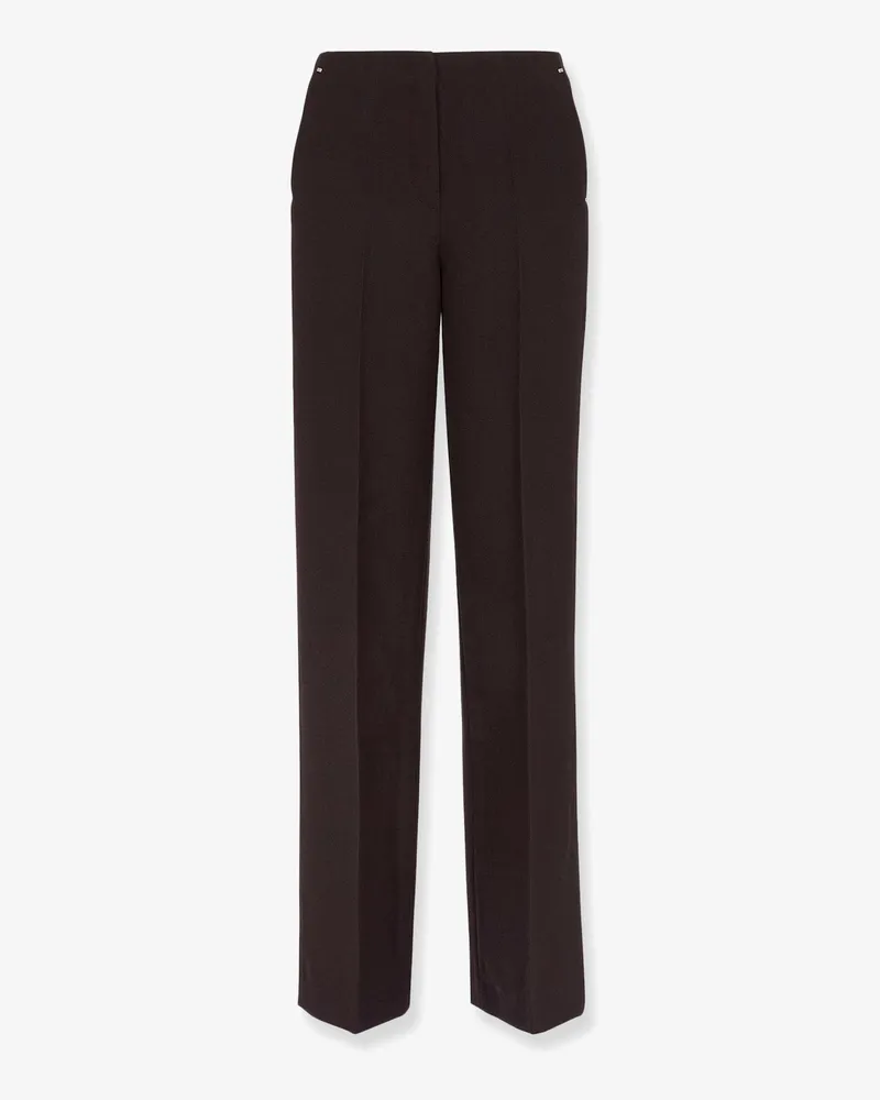 Fendi Virgin wool trousers with metal ff details -  - gender_Woman Black