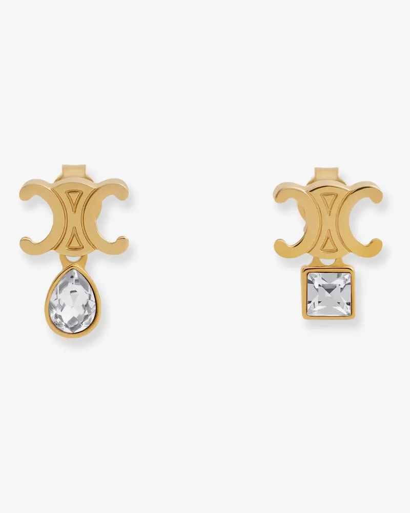 Celine Twinkle Triomphe metal earrings with rhinestones -  - gender_Woman Gold