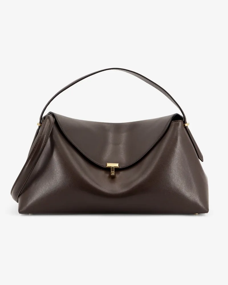 Totême T-Lock leather shoulder bag -  - gender_Woman Brown
