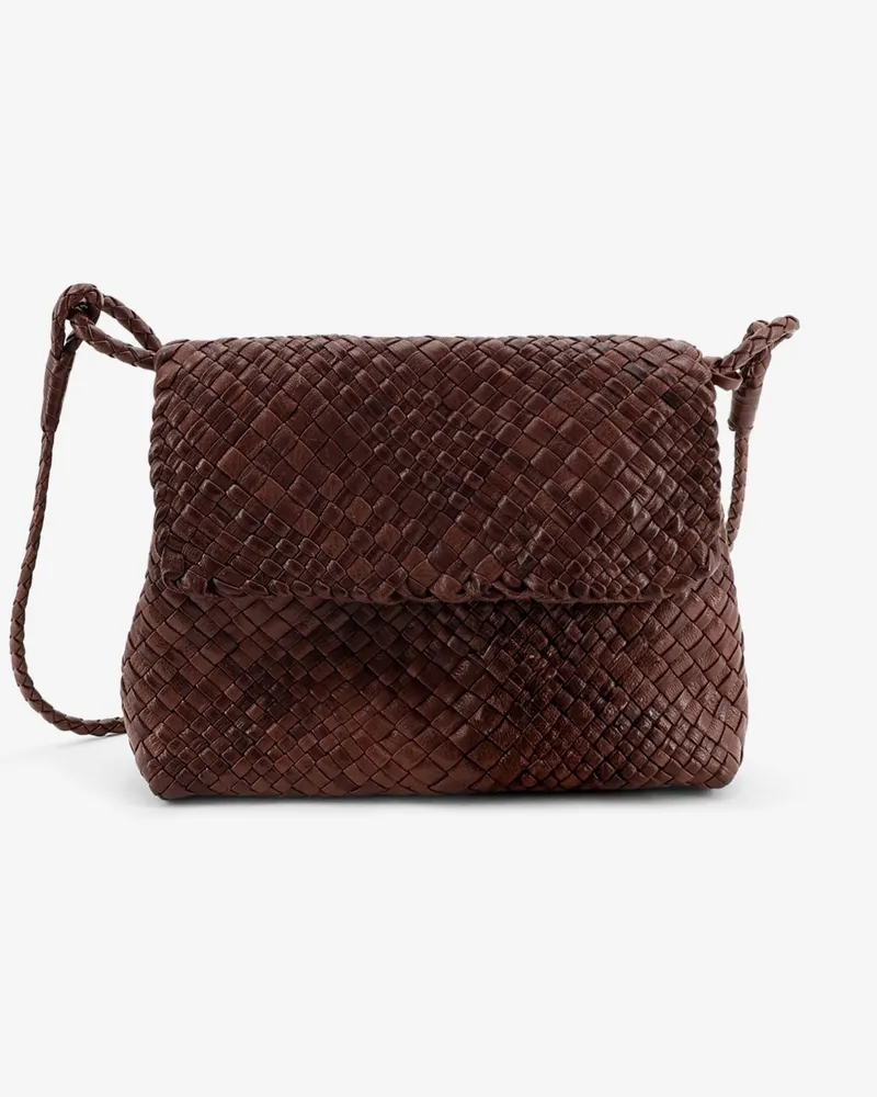 IBELIV Paris vegetable leather shoulder bag with woven pattern -  - gender_Woman Brown