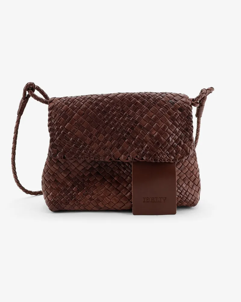 IBELIV Paris vegetable leather shoulder bag with woven pattern -  - gender_Woman Brown